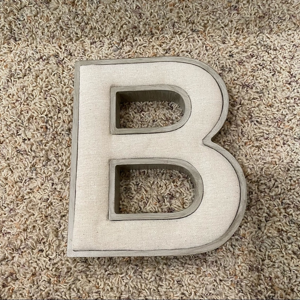 Wood and fabric letter “B”